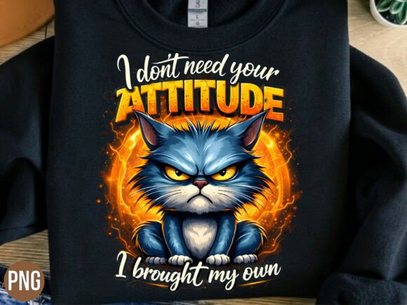Evaluating the Angry Blue Cat Sassy Attitude PNG for Apparel and Crafts
