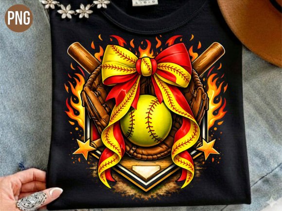 Evaluating the Softball Bow Fire Game Day Style PNG for Creative Projects