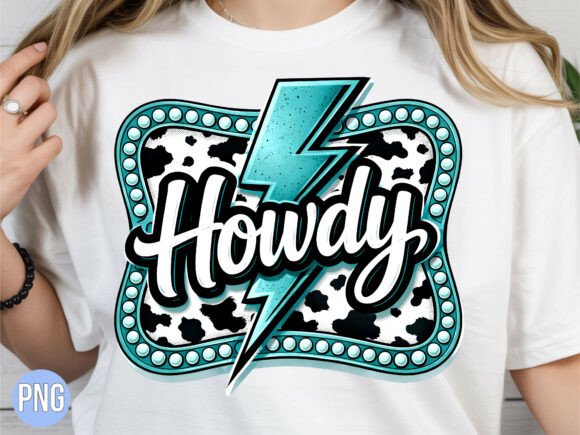 Howdy Lightning Bolt Cowboy Western PNG
