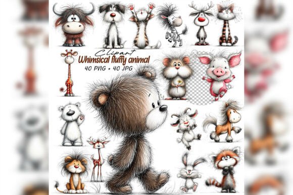 Integrating Whimsical Fluffy Animal Clipart Set into Your Creative Workflow