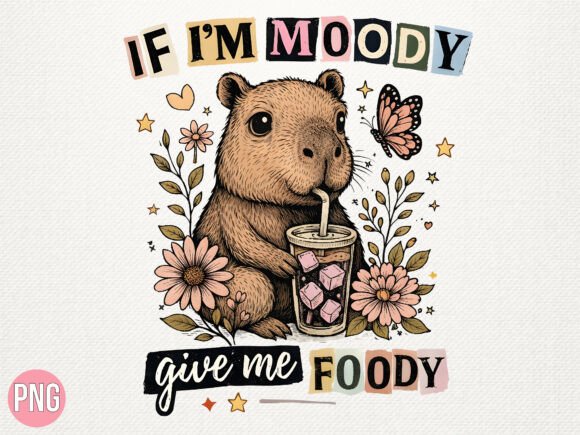 Moody Capybara Drinking Iced Coffee PNG: Elevating Digital Design with Whimsical Charm