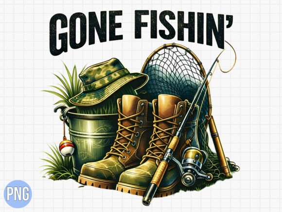 Strategic Asset Integration: Leveraging the Gone Fishing Gear Hunting Boots PNG for Brand Cohesion
