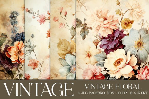 Vintage Floral Scrapbook Papers, S19: A Practical Guide to High-Resolution Digital Backgrounds for Crafters and Designers