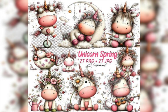 Whimsical Unicorn Girl Clipart Set Nurse: A Magical Resource for Creative Projects